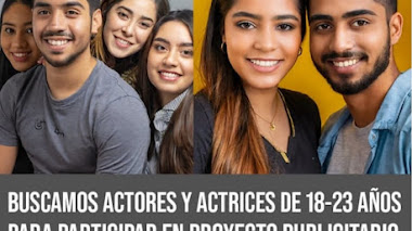 CASTING EN PERÚ: Se buscan ACTRICES y ACTORES de 18 a 23 años para PUBLICIDAD