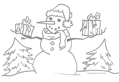 Blank Snowman Coloring Pages 