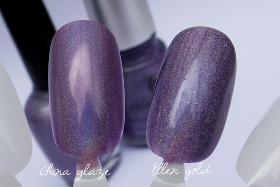 Comparação Ellen Gold- China Glaze - Sombra