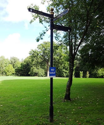 Pitch & Putt and NO GOLF signs at Appley Park in Ryde on the Isle of Wight