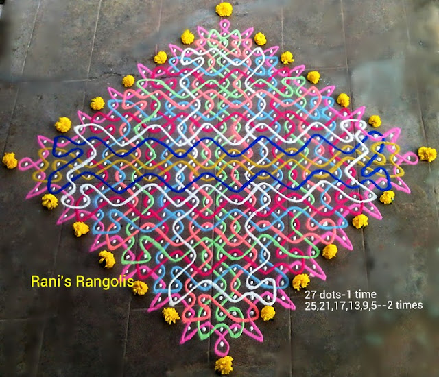 Rangoli with 27 Dots