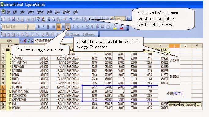 Form stok gudang excel