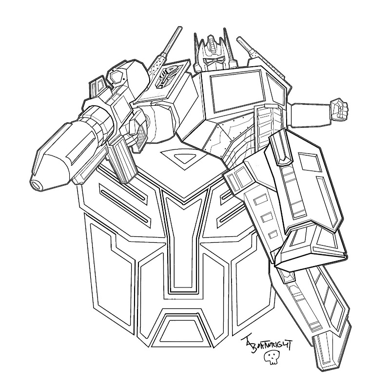 Transformer Coloring Pages - Optimus Prime Pictures For Free title=