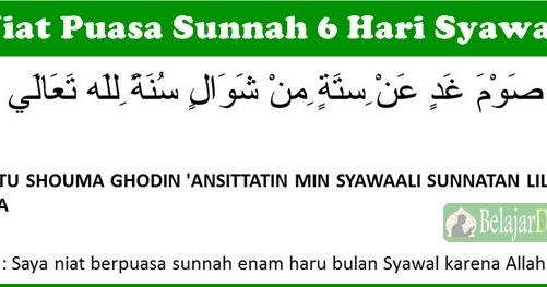 Doa Niat Puasa Sunnah 6 Hari Syawal Setelah Hari Raya 