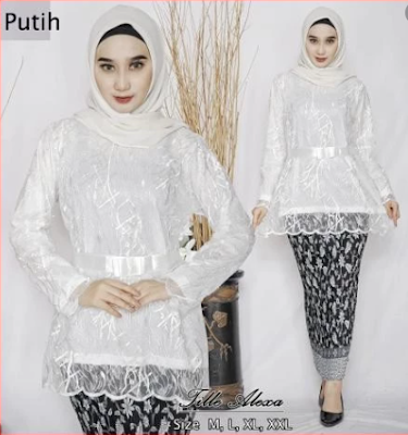 Kebaya putih akad hijab