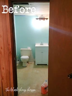 Before basement bathroom.