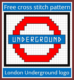 Free cross stitch pattern London Underground logo