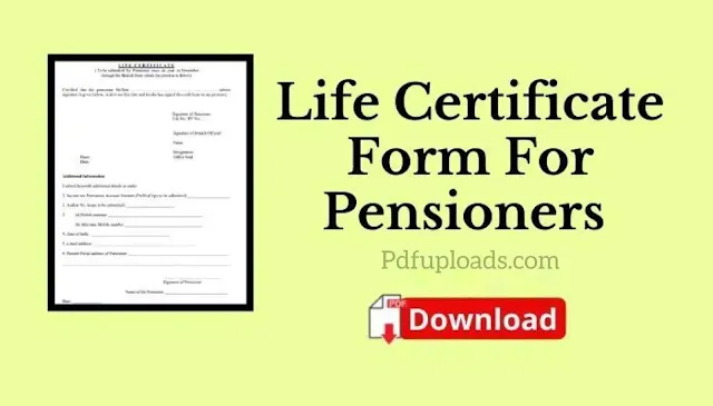 Kerala Pensioner's Life Certificate Form 2023 pdf download