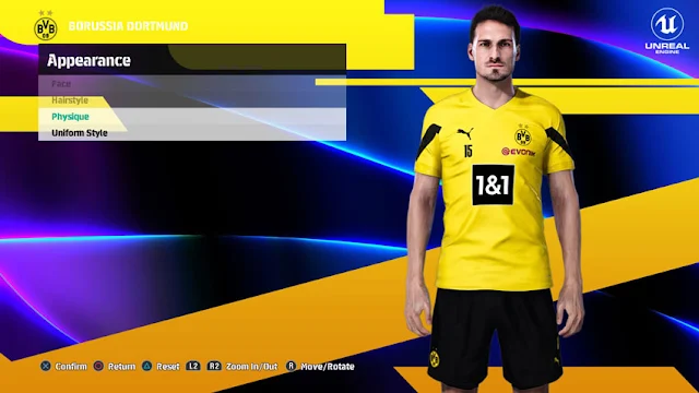 Borussia Dortmund 22-23 Training Kit For eFootball PES 2021