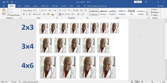 Cara Print Pas Foto di Microsoft Word Berbagai Ukuran