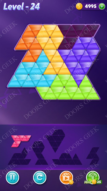 Block! Triangle Puzzle Intermediate Level 24 Solution, Cheats, Walkthrough for Android, iPhone, iPad and iPod