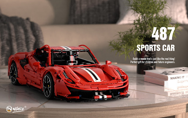 Nifeliz 487 Sports Car Building Toy Set