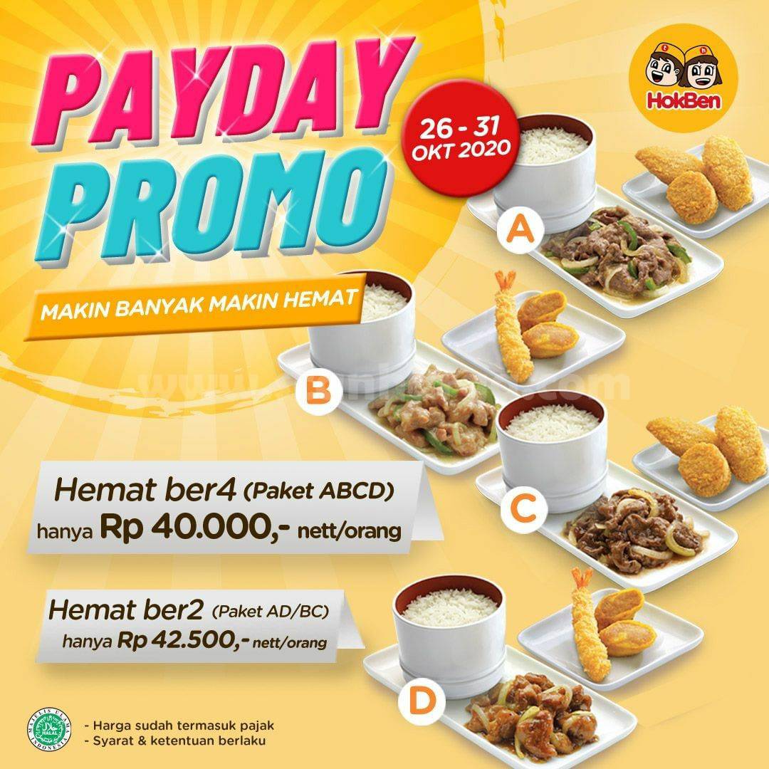 HOKBEN Payday Promo Paket ABCD hanya Rp 40.000,- nett/orang