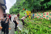 Pohon Tumbang, Polres Karimun Turunkan Anggota Bantu Evakuasi dan Atur Lantas