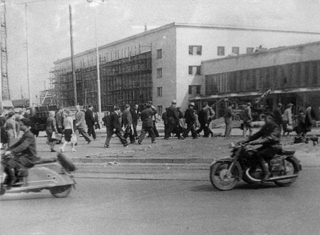 1960 год. Рига. Идет строительство нового здания Центрального ж/д вокзала.