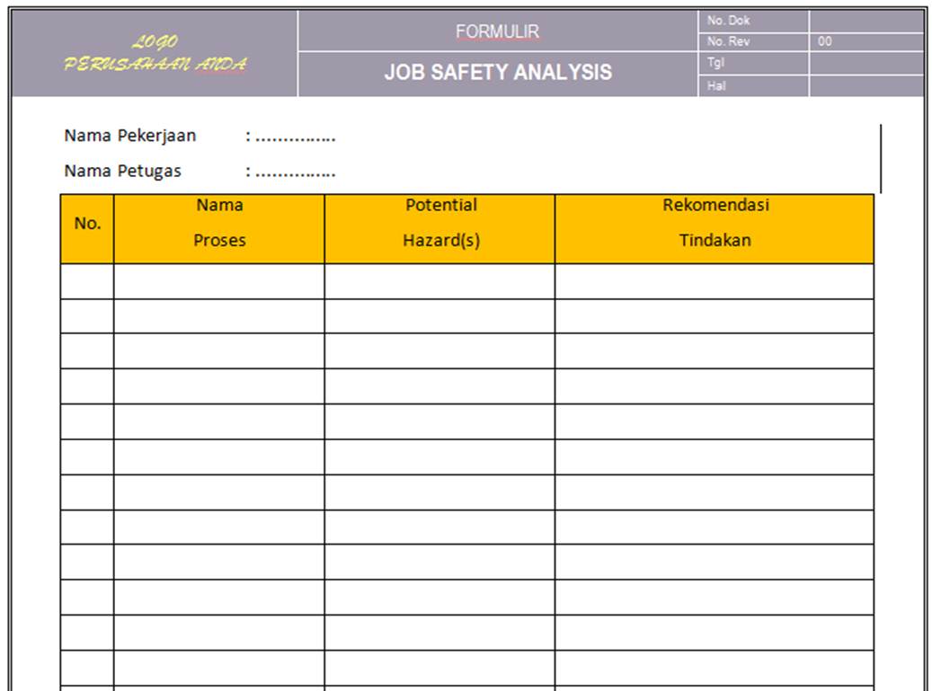 Contoh Job Analysis And Job Description - Contoh O
