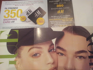 Logo ''Win for Fashion'' e con Vogue vinci card H&M da 50 e 100€