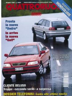 Quattroruote 488 - Giugno 1996 | ISSN 0035-5917 | TRUE PDF | Mensile | Motori | Prove su Strada | Automobili | Listino Prezzi
Quattroruote è una rivista mensile italiana di automobilismo, fondata dall'imprenditore marchigiano Gianni Mazzocchi nel febbraio 1956, con l'obiettivo di creare una rivista per il «guidatore medio», ben presto divenuta la più venduta in Italia nel suo genere. Negli anni ha esteso la sua diffusione, stringendo accordi con diverse testate internazionali, in nazioni quali Russia, Cina, Romania e nel 2007 in Inghilterra, inaugurando una partnership con Top Gear.