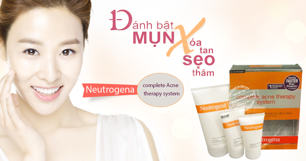 Bộ kem trị mụn tốt nhất neutrogena acne đánh bật mụn xóa tan sẹo thâm