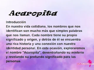 significado del nombre Acaropita