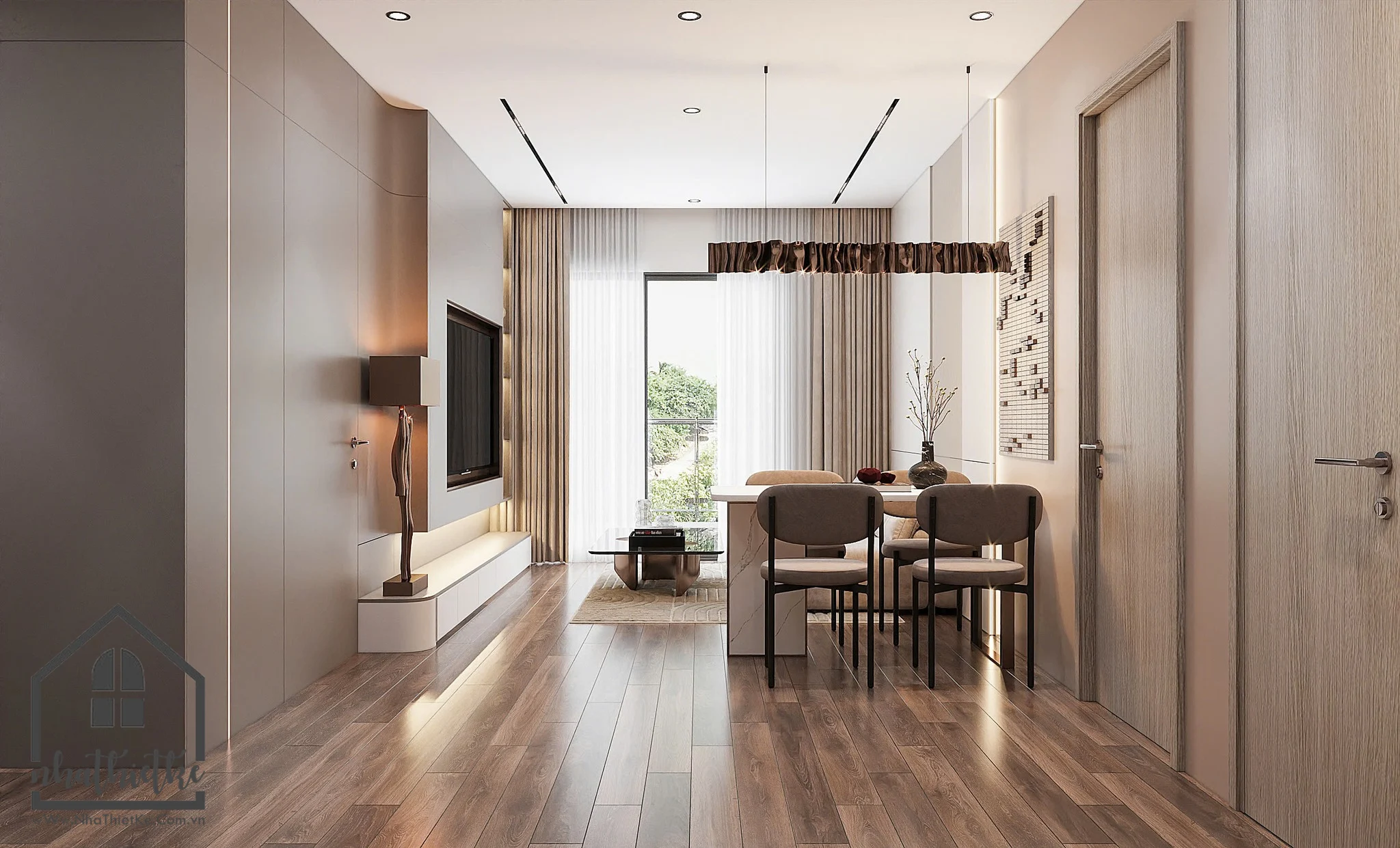 Thiết kế nội thất căn hộ 2PN tòa TC1 Vinhomes Smart City