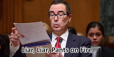 Little Stevie Munchkin - Liar, Liar, Pants on Fire - MEME - gvan42 - Mnuchin