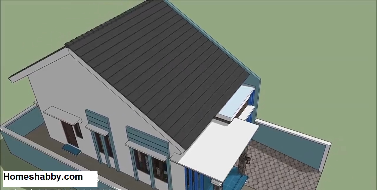 Desain Dan Denah Rumah Minimalis 6 X 12 M Nuansa Biru Yang Kalem Lengkap Dengan RAB Detailnya Homeshabbycom Design Home Plans