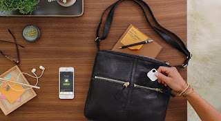 The Tile Bluetooth tracker fits easily into a purse.