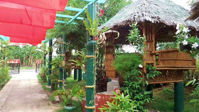 walkway from the highway to the function hall / restaurant of Camp Kawayan in Burauen Leyte