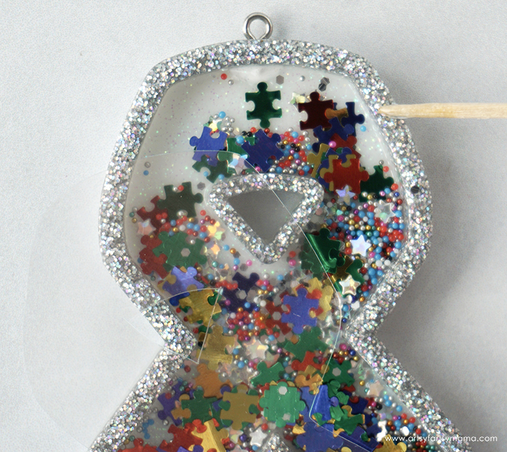 Awareness Ribbon Resin Shaker Keychains