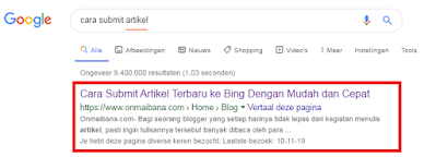 Cara Membuat Artikel Blog Tampil Dihalaman Pertama Google