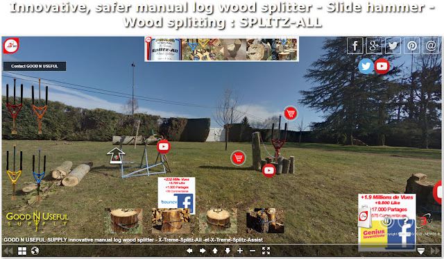 Innovative, safer manual log wood splitter - Slide hammer - Wood splitting : SPLITZ-ALL