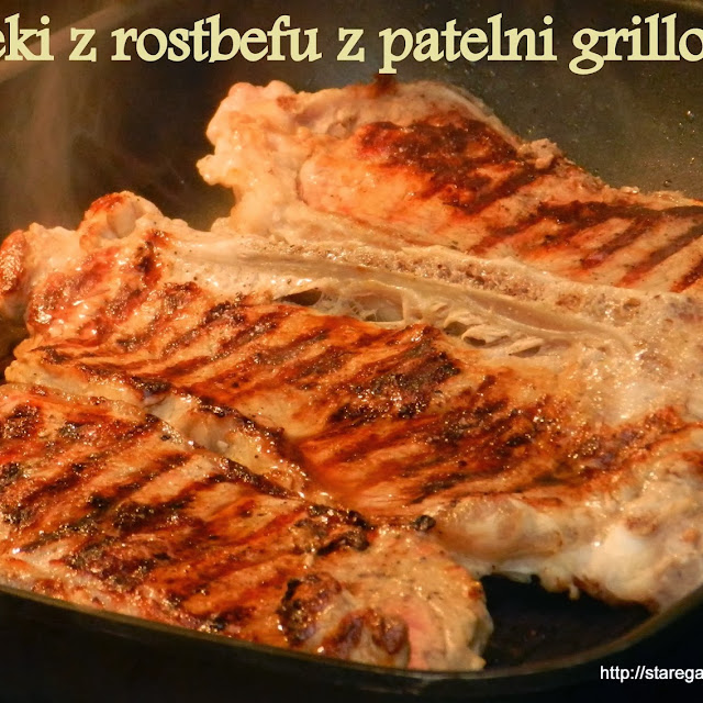 Steki z rostbefu z patelni grillowej