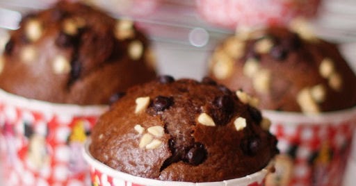 Muffin Coklat Chips Resepi Mudah Tak Guna Mixer - TERATAK 