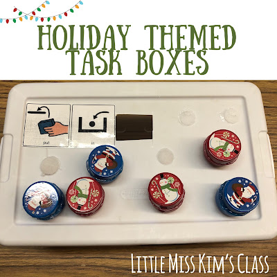 Holiday Themed Task Boxes for Special Education