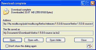 Download Complete Dialog