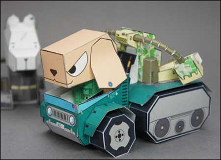 INU06 POCHI Power Armored Dog Papercraft