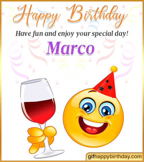 Wish Happy Birthday Gifs With Name Marco