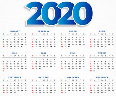 kalender 2020.cdr, kalender 2020 bisa di edit, kalender 2020 clean, kalender 2020 putih