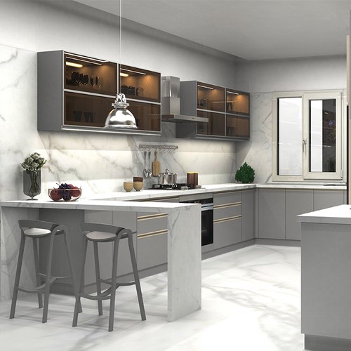 u shaped modular kitchen