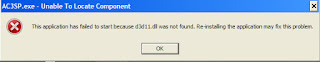 Error This application has failed to start because d3d11.dll