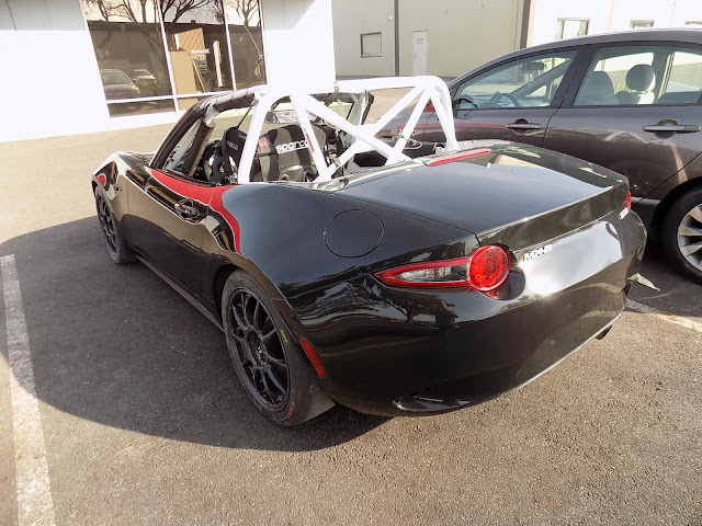 Mazda Miata Race Car after body repairs & paint at Almost Everything Auto Body.