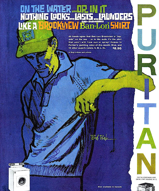 a Bob Peak illustration for Puritan Shirts, Brookview Ban-lon