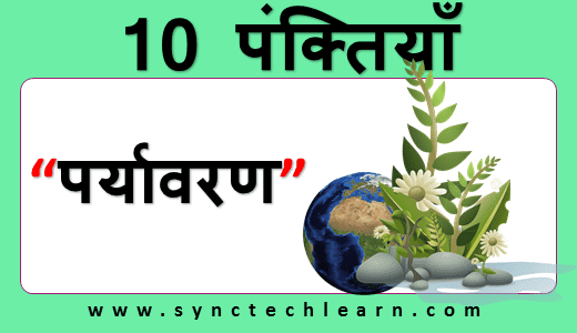 10 lines about Environment in Hindi