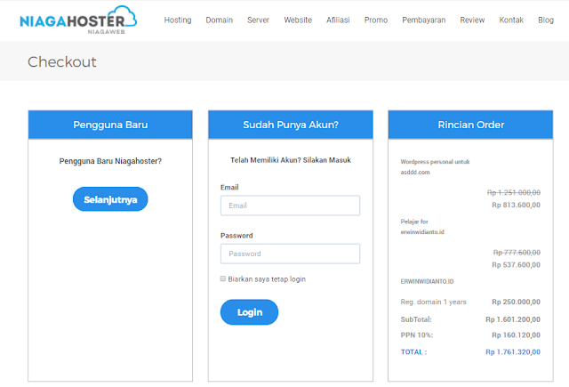 Cara Registrasi dan Beli Paket Hosting di Niagahoster.co.id