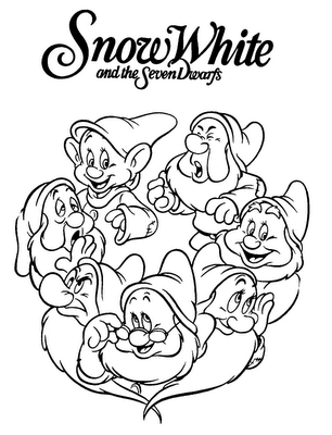 Snow White Coloring on Snow White And 7 Dwarfs Free Printable Coloring Sheet   Garfield
