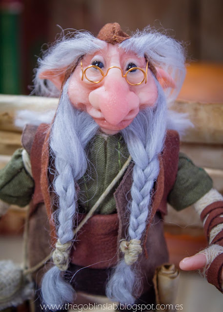 ooak doll fantasy creature old wise library elf goblin