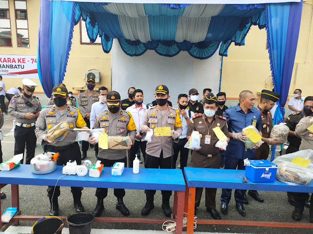 Polres Labuhanbatu Musnahkan Barang Bukti Narkotika Hasil Ungkap 9 Kasus dan 11 Tersangka