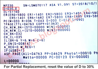 EEPROM data for partial replacement, reset the value of D to 30%