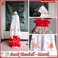 PSMT080A Mukena Anak Katun Teenbell Merah Size S